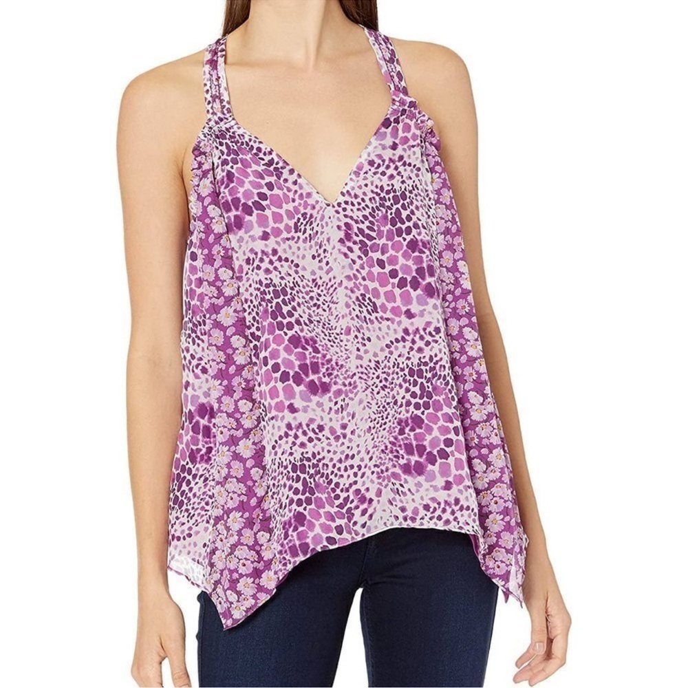 Ramy Brook Purple Ronela V Neck Sleeveless Top